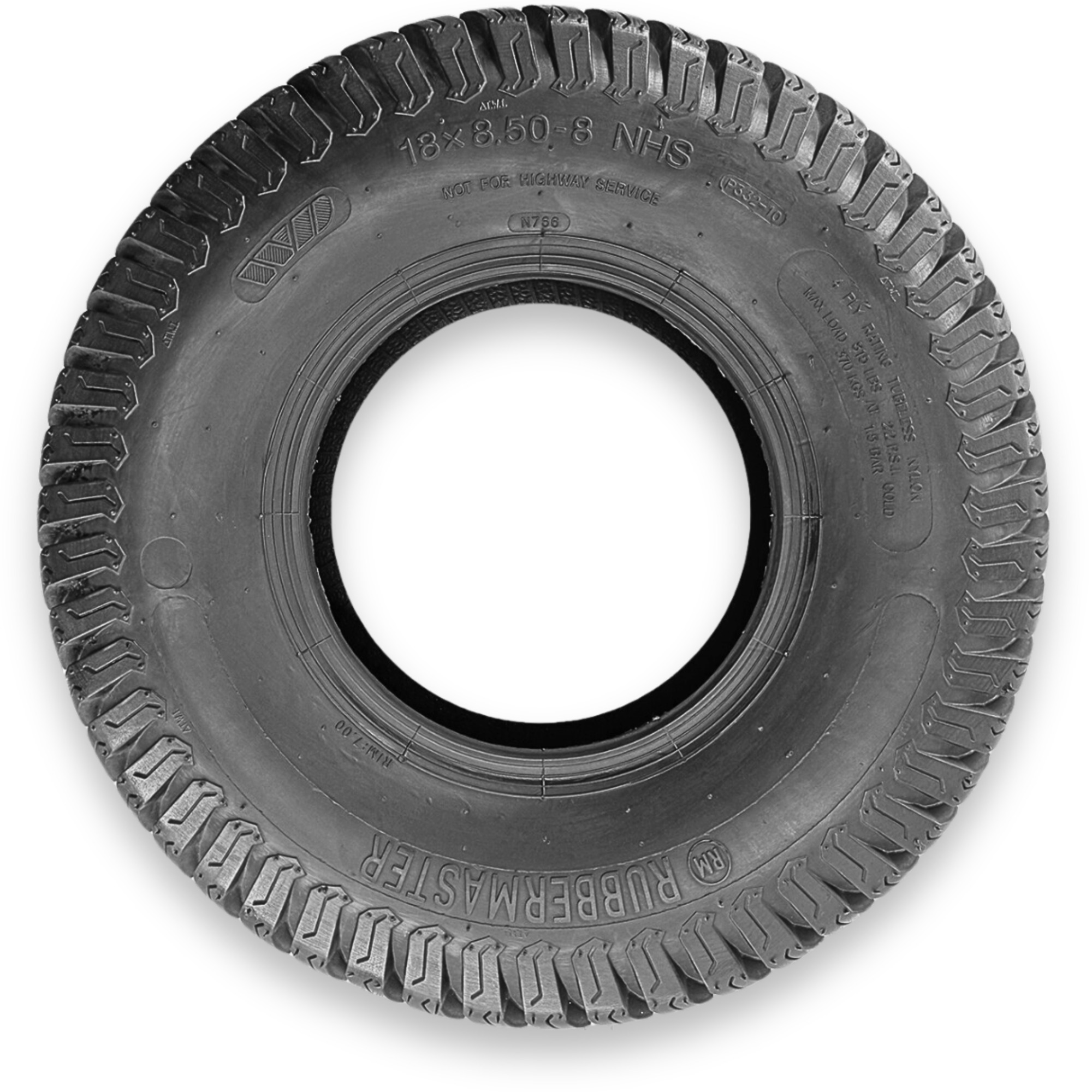 RubberMaster, S-turf 4 Ply Tire 18x8.50-8 Tire Diameter 17.95 in, Model# 450325